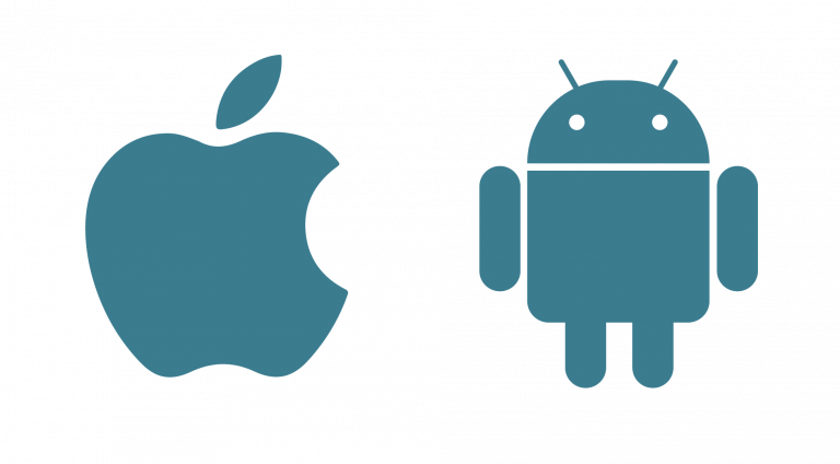 Apple iOS and Android logos side by side