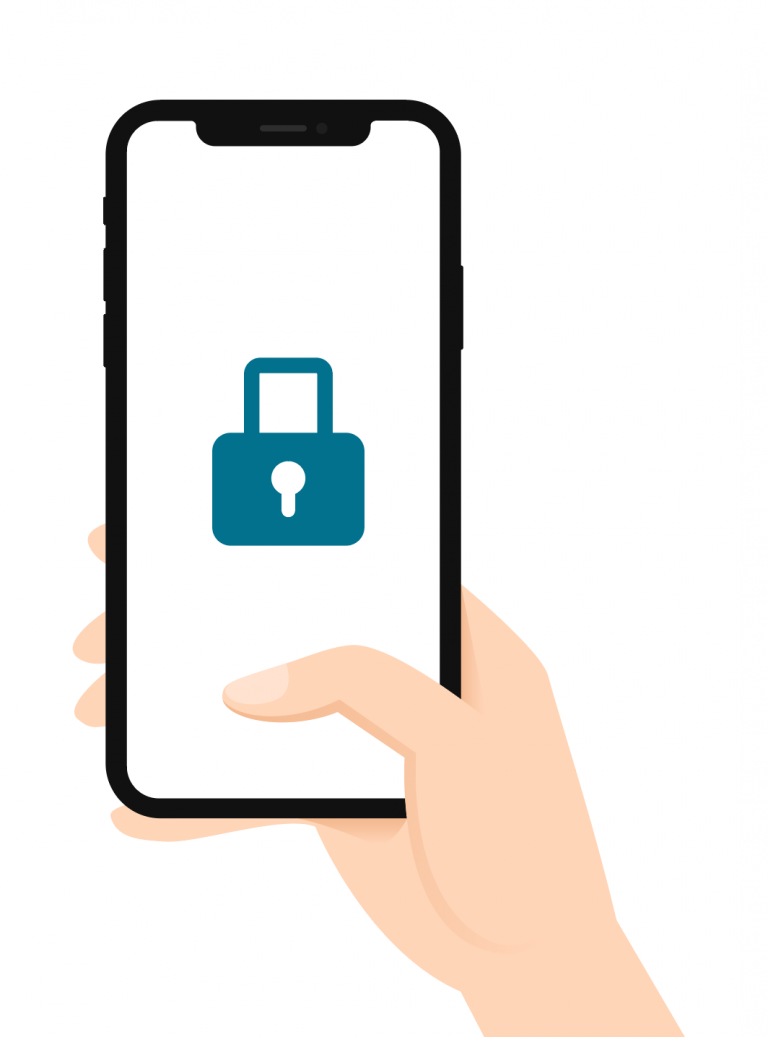 illustration of hand locking phone