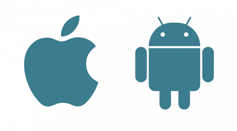 Apple iOS and Android logos side by side