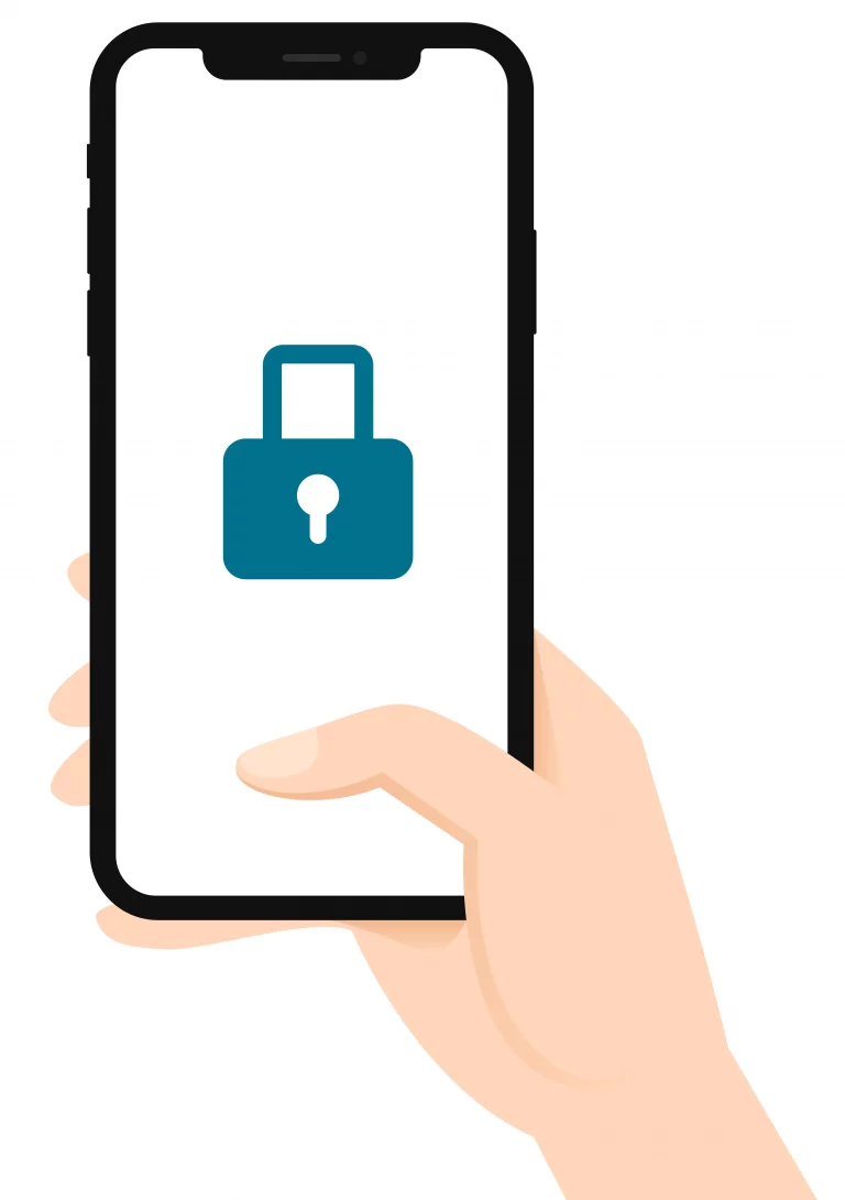 illustration of hand locking phone